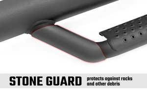 Jeep Wrangler Nerf Steps - Wheel to Wheel - Rough Country - 4 Door, Integrated Stone Guards - '07-'10